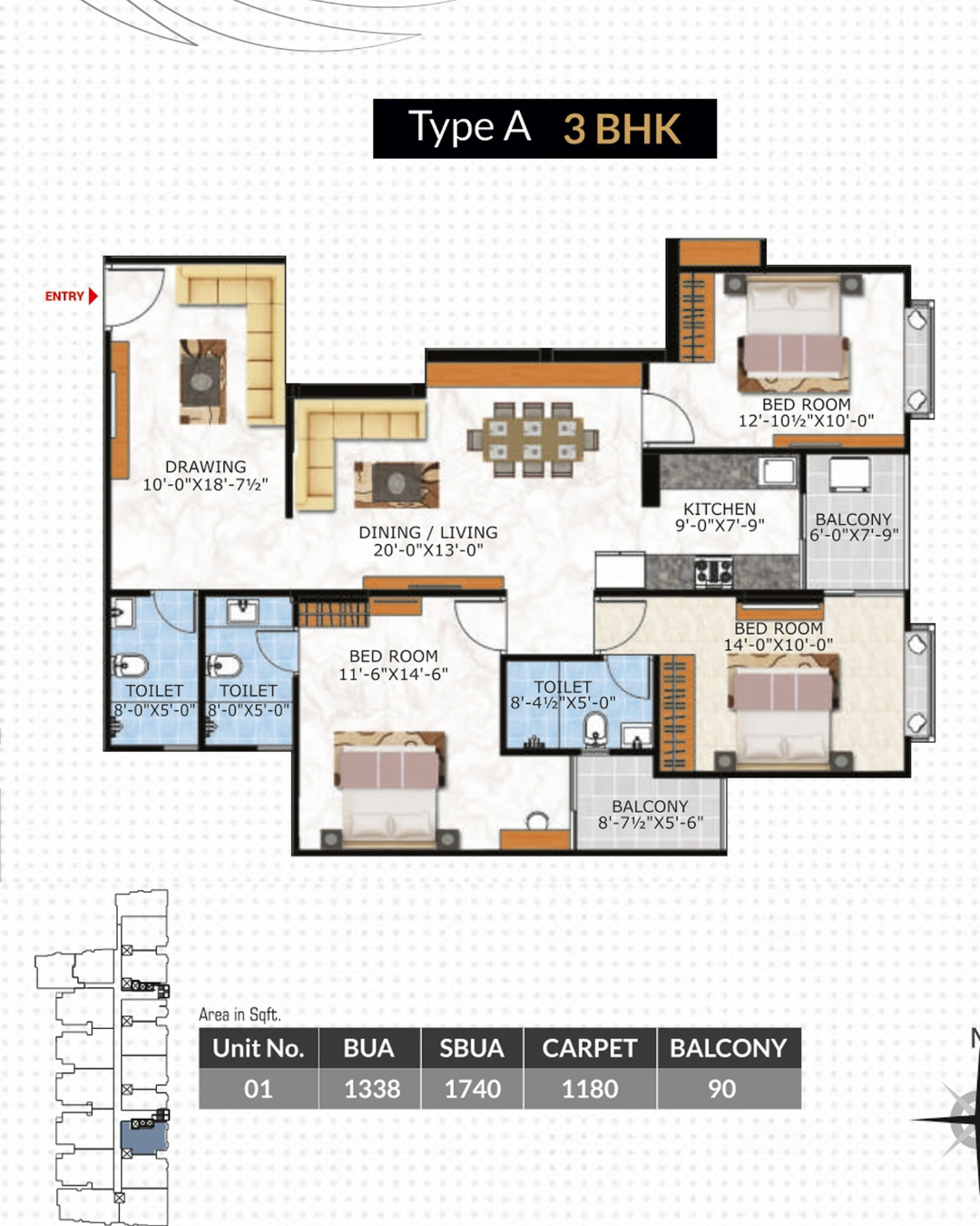 3 BHK TYPE A  